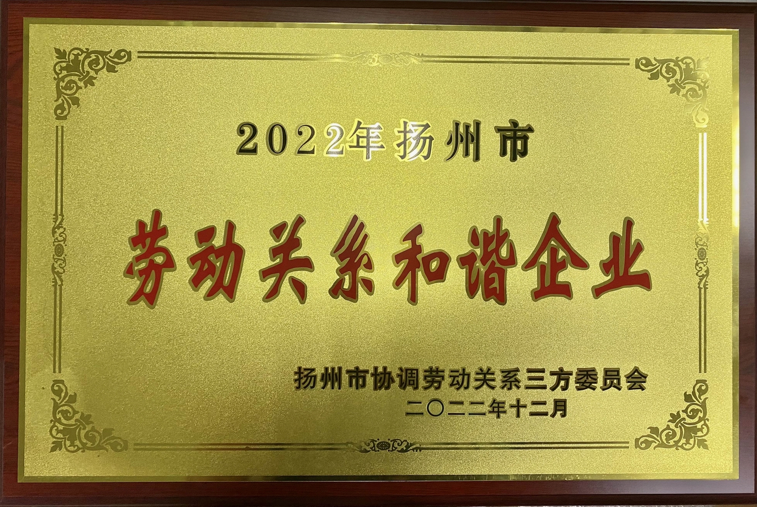 喜訊！江蘇帝一集團榮獲“2022年揚州市勞動關系和諧企業(yè)”稱號(圖2)